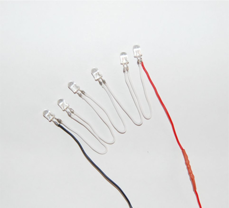 Καλωδιωμένα LED 5mm υψηλής φωτεινότητας σε εξάδα WHITE DL 55° USA 