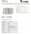 Picture of TAINIA RGB+W30-S-15W-iPix-12V-48led-IP20