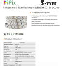 Picture of TAINIA RGB+W40-S-15W-iPix-12V-48led-IP20